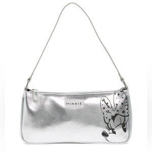 🆕 DISNEY + DANIELLE NICOLE Minnie Mouse Wink Baguette Womens Silver Bag NWT